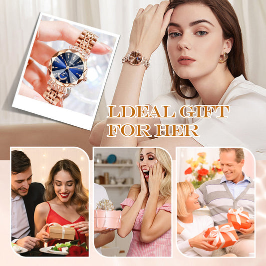 Fashionable Diamond Moon Star Women's Watch