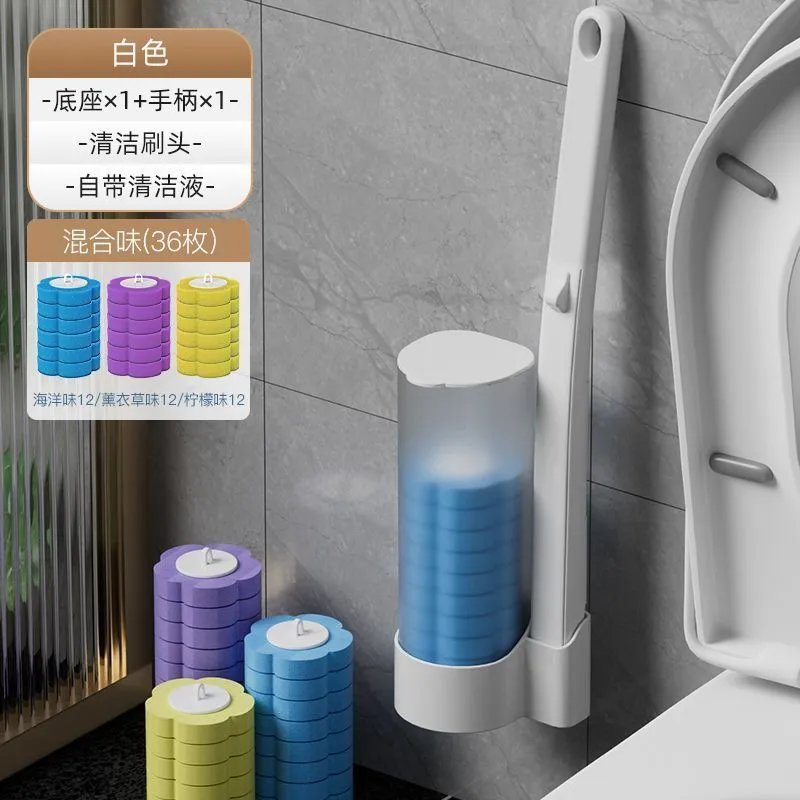 Disposable Toilet Cleaning System with 36 Sponge Heads and Storage Caddy