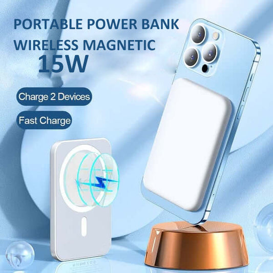 15W Fast Charge Portable Wireless Magnetic Power Bank
