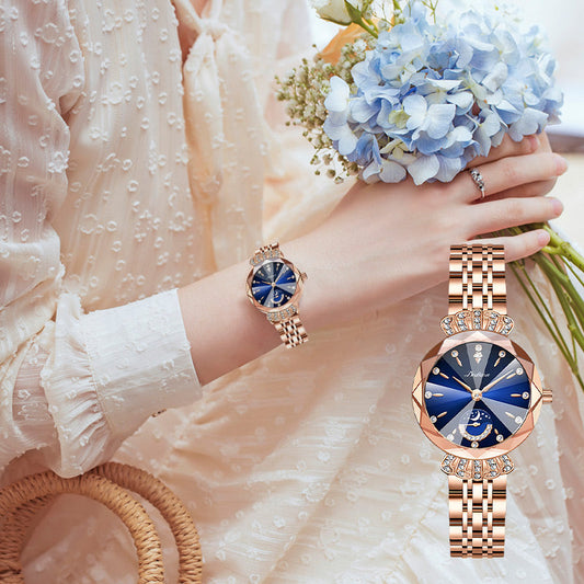 Fashionable Diamond Moon Star Women's Watch