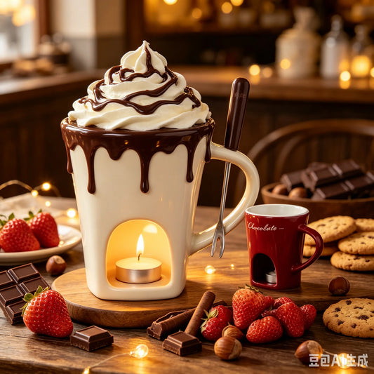 Ceramic Chocolate Fondue Pot