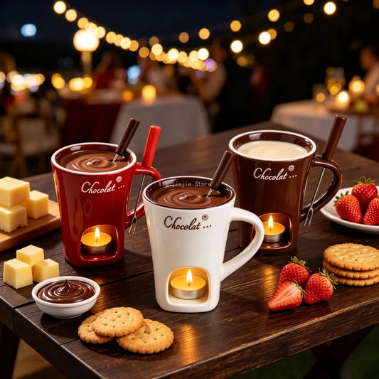 Ceramic Chocolate Fondue Pot