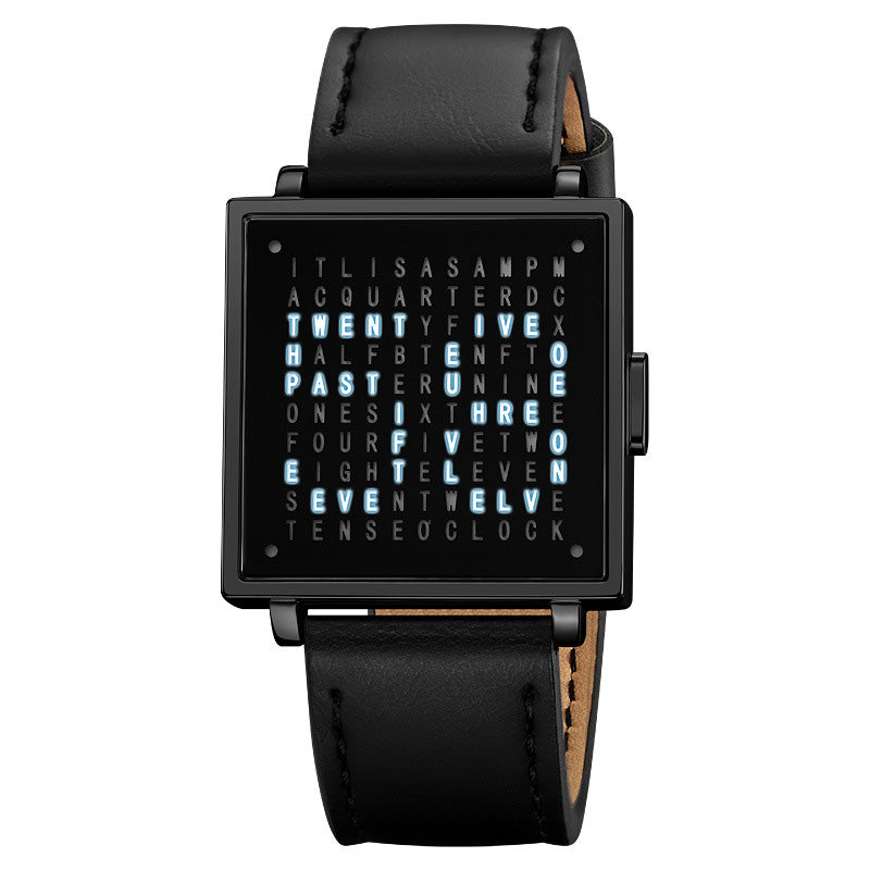 W35 Fine Steel Unisex Word-Display Digital Watch