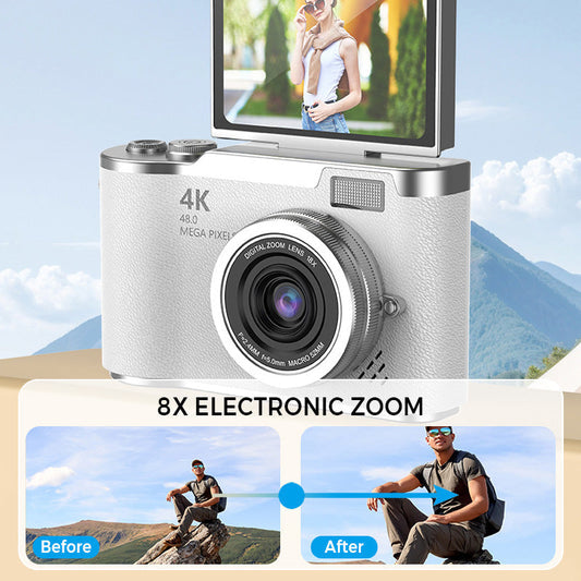 4K Touch Screen Digital Camera with 2.4-Inch Flip Screen