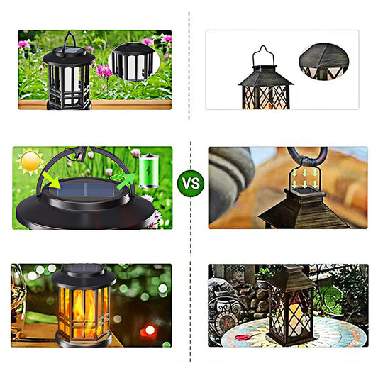Waterproof Outdoor Solar Flame Lantern Light