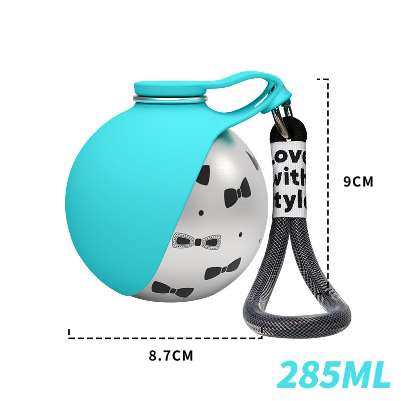 2-in-1 Portable Dog Water Bottle with Foldable Silicone Bowl