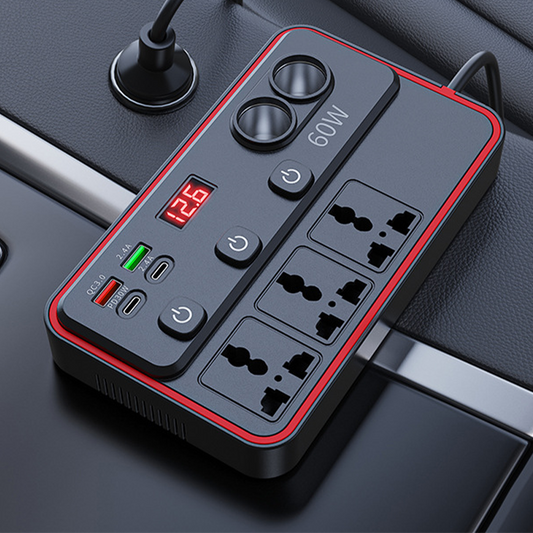 150W Multifunctional Car Charger with AC Outlets and USB