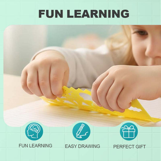 Kids Stencil Drawing Set 4-Piece Plastic Art Craft Kit