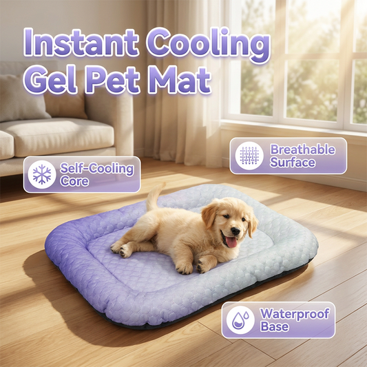 Cooling Gel Mat for Pets Summer Heat Relief Pad Breathable Non-Toxic Cool Sleeping Mat for Dogs Cats