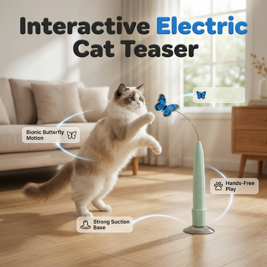 Electric Cat Teaser with Rotating Butterfly & Suction Cup