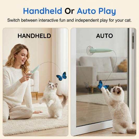 Electric Cat Teaser with Rotating Butterfly & Suction Cup
