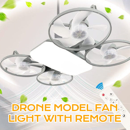 3-Speed Foldable Fan with LED Light Remote Control