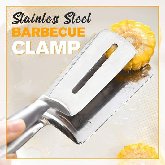 3-in-1 Stainless Steel Cooking Clamp Tongs Flipper Scraper