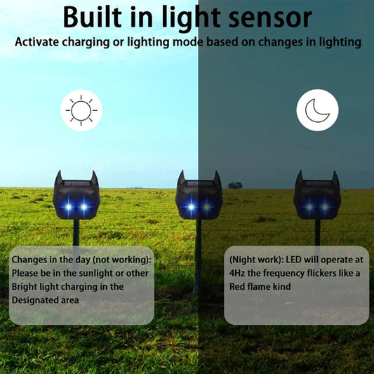 Solar Powered Animal Repeller with Smart Light Sensor