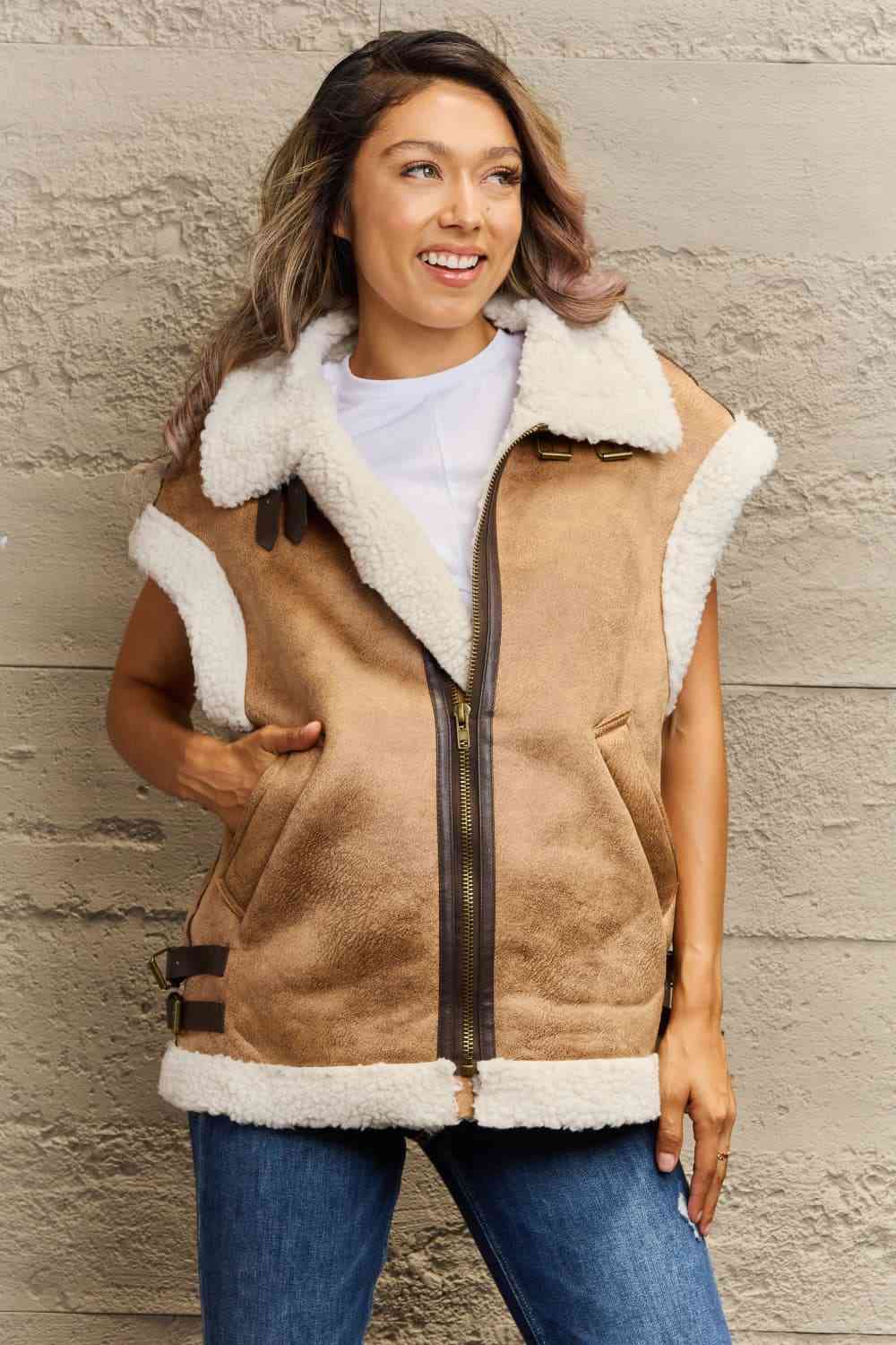 Sherpa vest clearance with hood