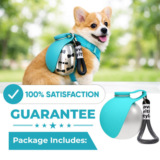 2-in-1 Portable Dog Water Bottle with Foldable Silicone Bowl