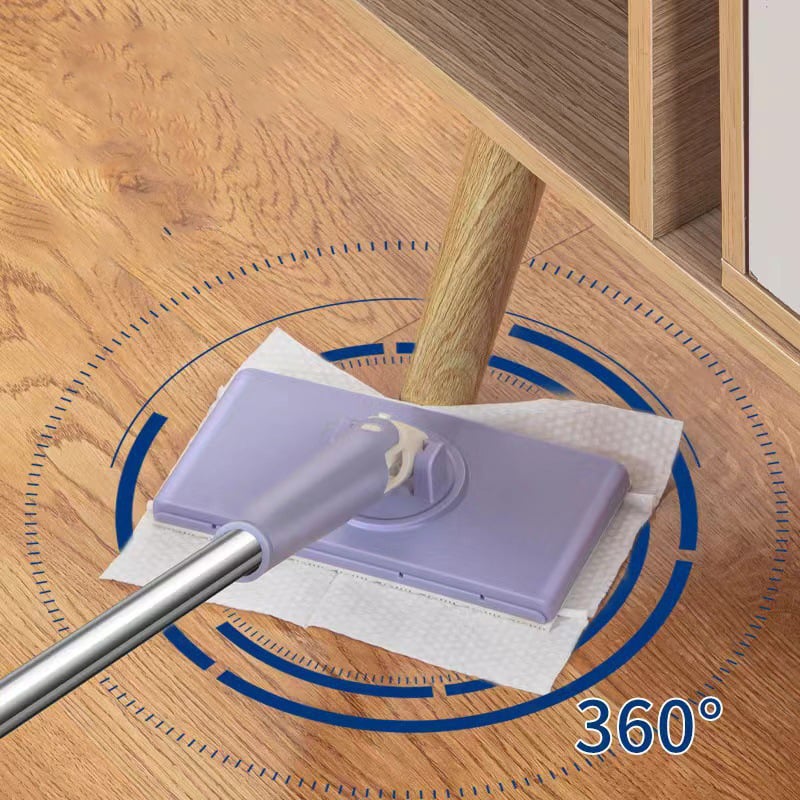 Hands-Free Cloth Changing Mini Mop with 360° Swivel Head