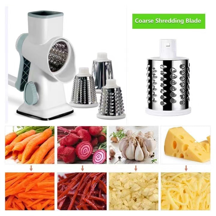 3-in-1 Rotary Cheese Grater Vegetable Slicer