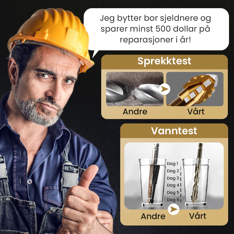 4-Flute Serrated Eccentric Drill Bit Set