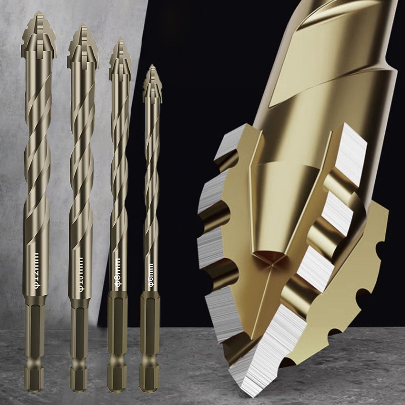 4-Flute Serrated Eccentric Drill Bit Set