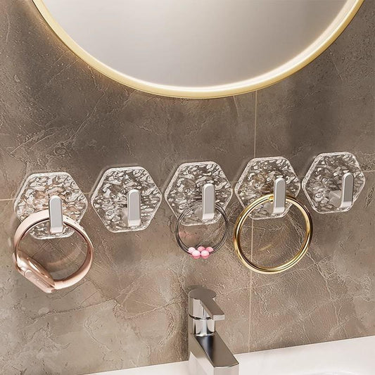 Hexagon Ripple Self-Adhesive Hooks Heavy Duty Waterproof Rustproof