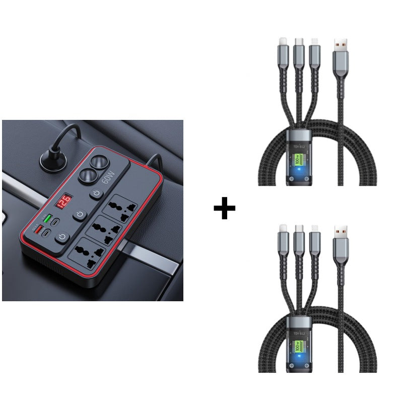 150W Multifunctional Car Charger with AC Outlets and USB