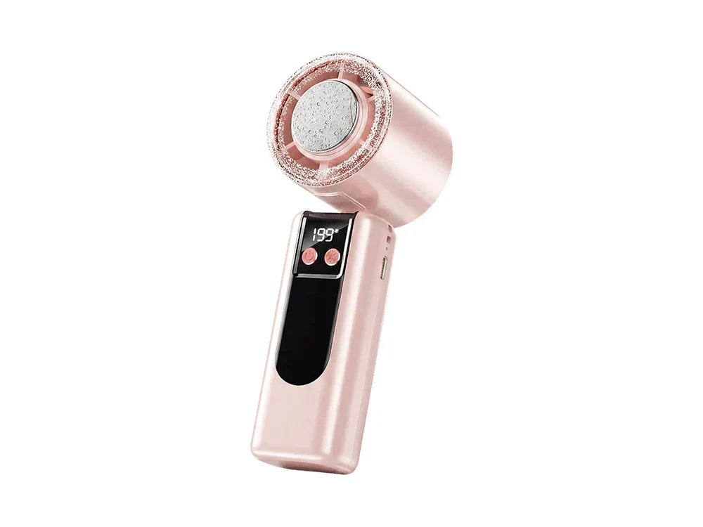 Handheld Portable Fan with Ice Cooler and Digital Display