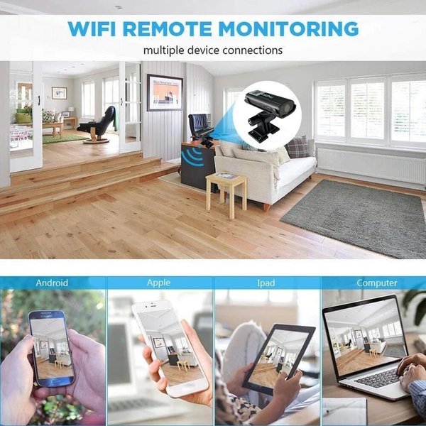 Wireless WiFi Security Camera 1080P HD Night Vision Motion Detection