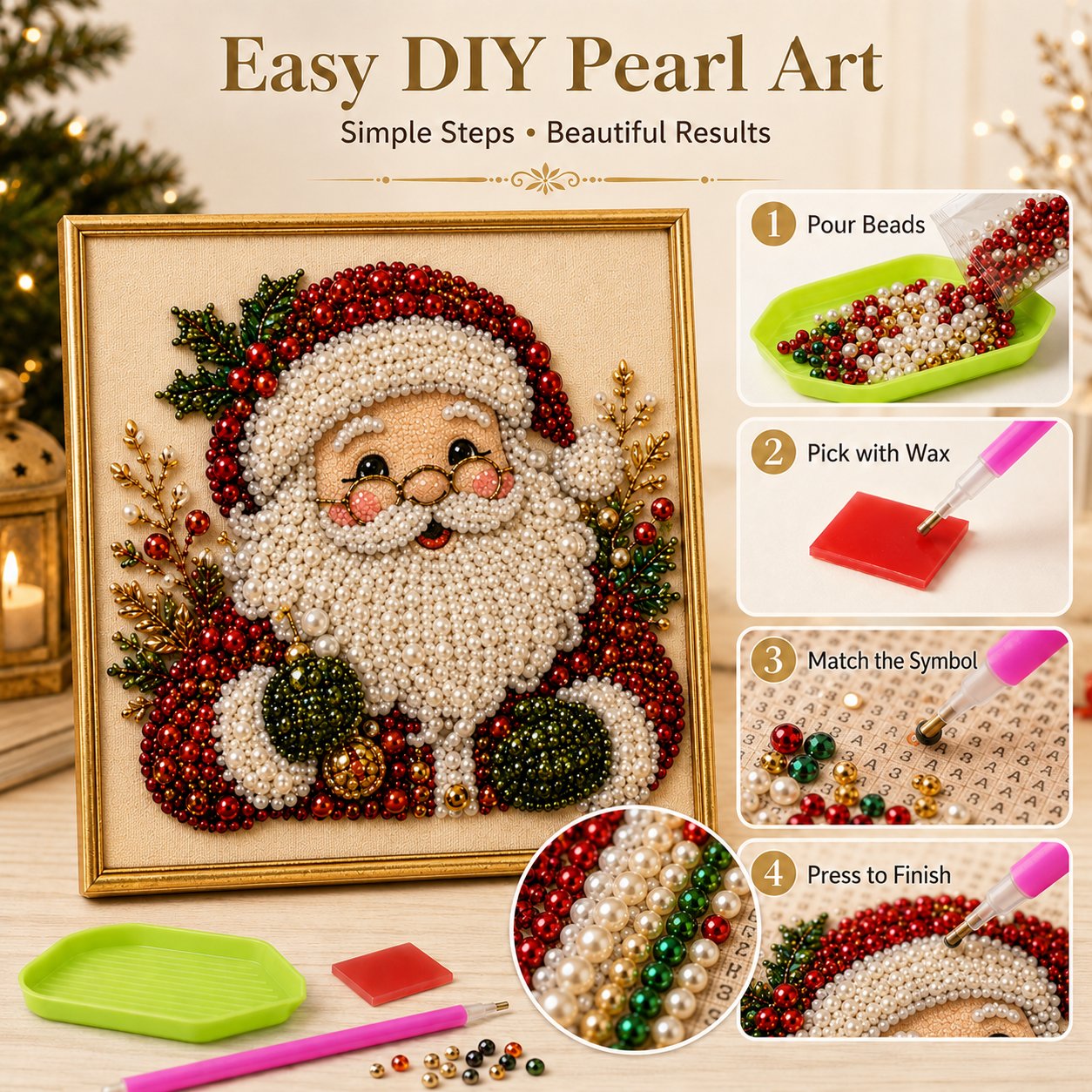 DIY Christmas Pearl Painting Art Kit