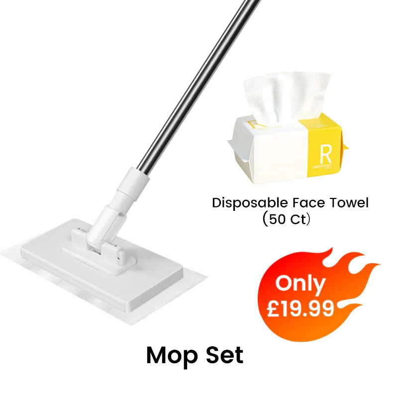 Disposable Dust Mop with 4 Reusable Cloths