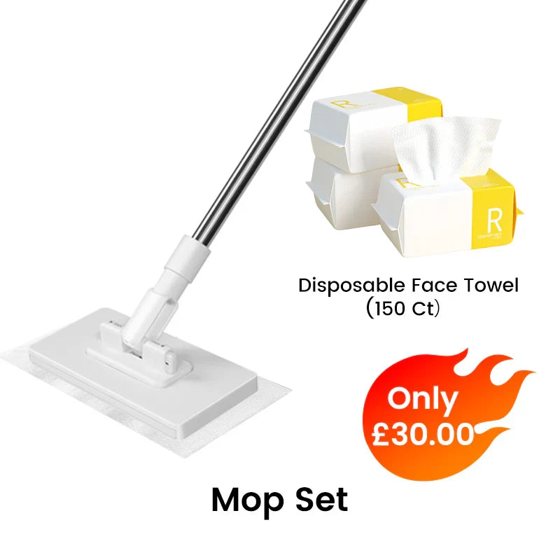 Disposable Dust Mop with 4 Reusable Cloths