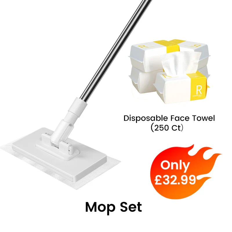 Disposable Dust Mop with 4 Reusable Cloths