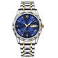 Men's Exquisite Diamond Watch with Luminous Dial and Day Date