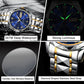 Men's Exquisite Diamond Watch with Luminous Dial and Day Date