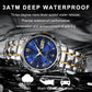 Men's Exquisite Diamond Watch with Luminous Dial and Day Date