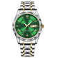 Men's Exquisite Diamond Watch with Luminous Dial and Day Date