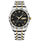 Men's Exquisite Diamond Watch with Luminous Dial and Day Date