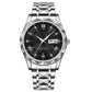 Men's Exquisite Diamond Watch with Luminous Dial and Day Date
