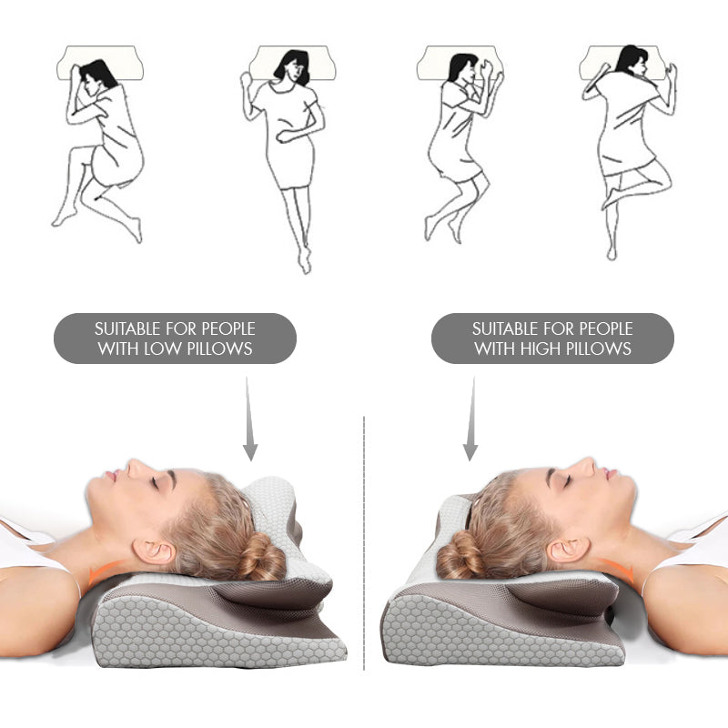 Ergonomic Bamboo Contour Pillow for Neck Pain Relief