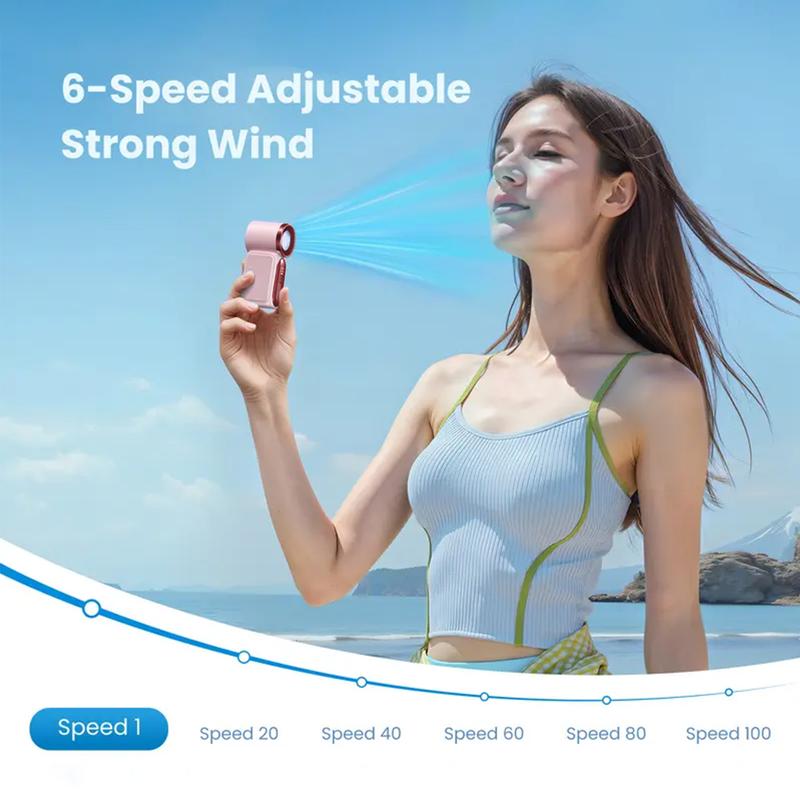 Turbo Handheld Fan with LED Display 6 Speeds 3000mAh Battery