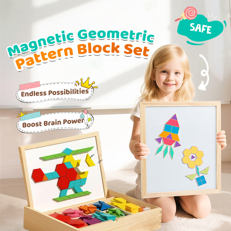 Wooden Magnetic Pattern Block Puzzle Set
