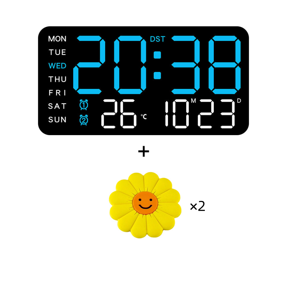 Multifunctional LED Digital Wall Clock with Temperature Display