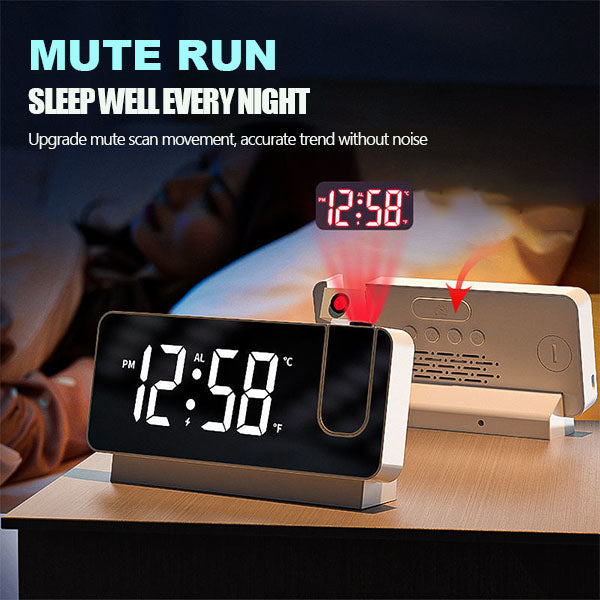 Smart Digital Projection Alarm Clock with 7-Inch LED Display
