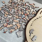 135-Piece Morandi-Colored Cat Shaped Wooden Jigsaw Puzzle
