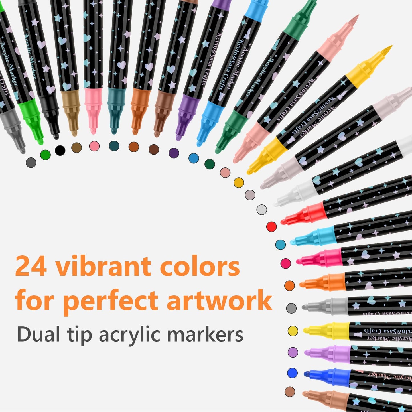 Dual-Tip Glitter Marker Pen Set