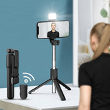 6-in-1 Wireless Bluetooth Selfie Stick with Tripod and LED Fill Light