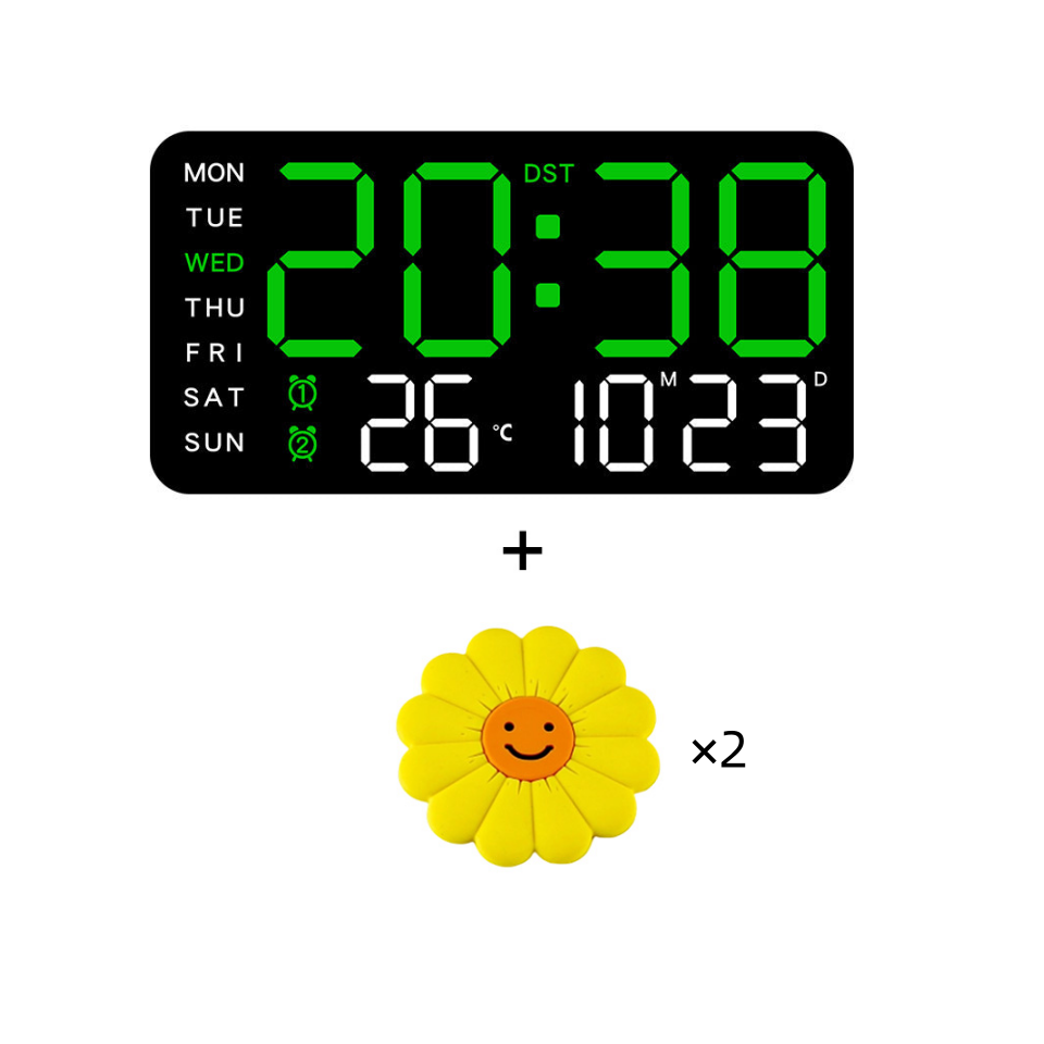 Multifunctional LED Digital Wall Clock with Temperature Display