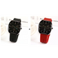 Men's Large Dial Quartz Watch with Silicone Strap