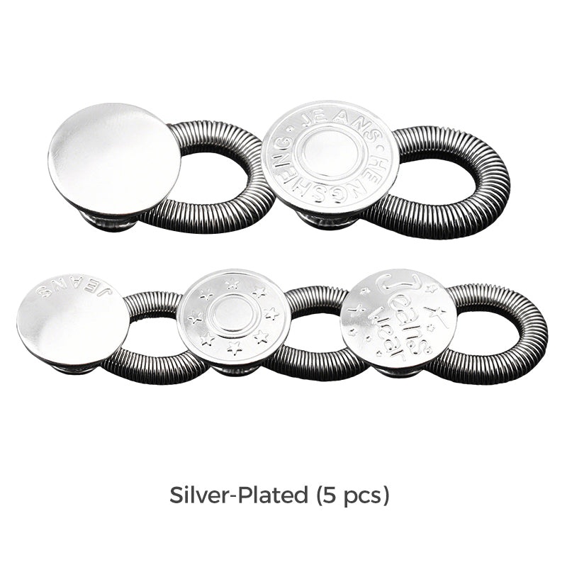Spring-Loaded Metal Waist Extender Button for Jeans