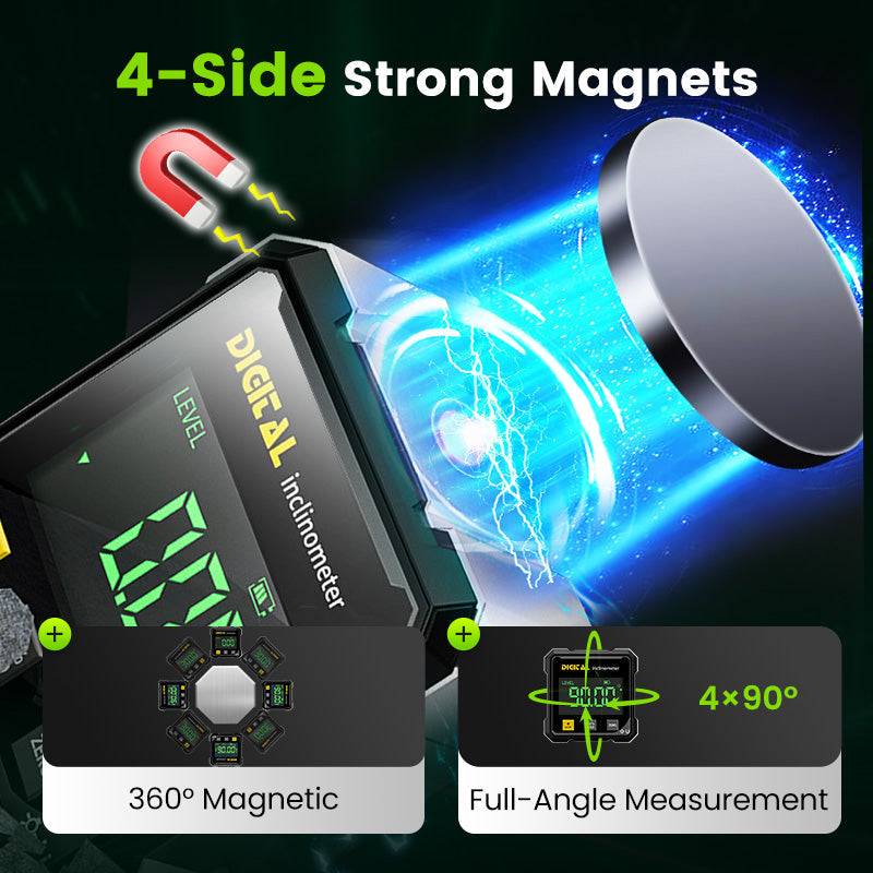 4-Side Magnetic Digital Angle Gauge